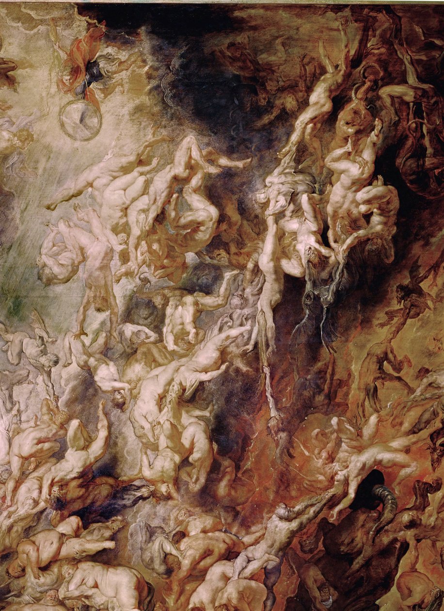 La chute des damnés (peinture sur bois de chêne) - Peter Paul Rubens