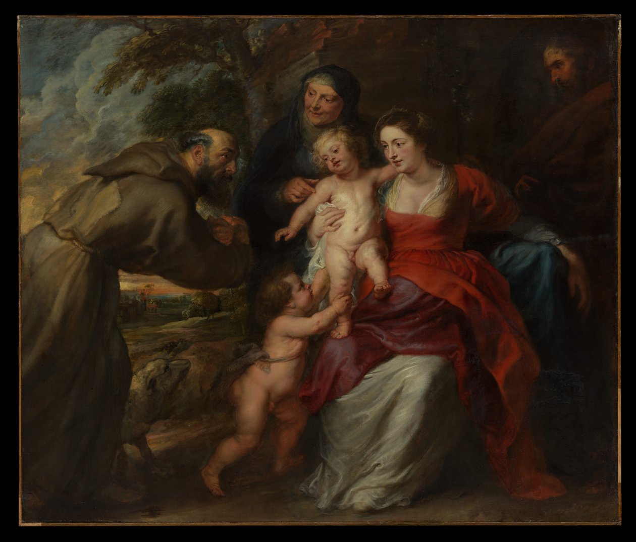 La Sainte Famille avec les saints François et Anne et le petit saint Jean-Baptiste - Peter Paul Rubens