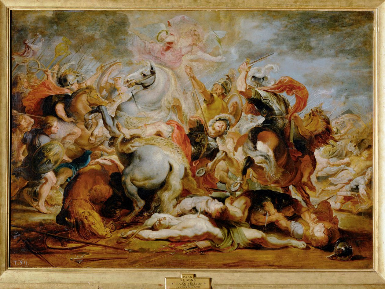 La mort du consul Decio Mus (peinture sur bois) - Peter Paul Rubens