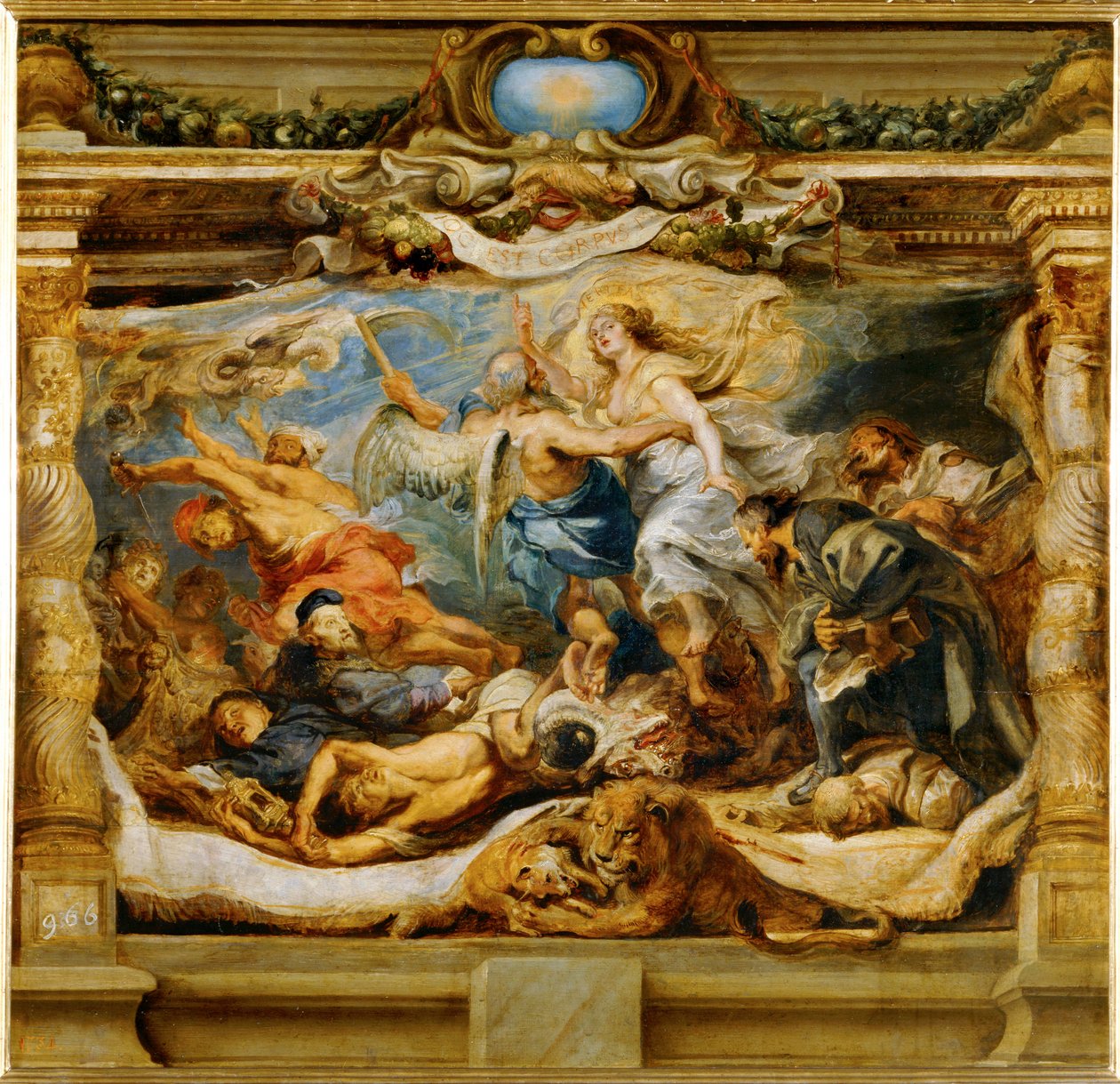 Le triomphe de la vérité catholique (peinture sur toile) - Peter Paul Rubens