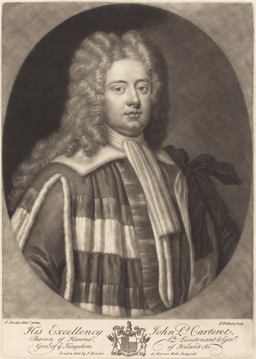John, Lord Carteret - Peter Pelham after Sir Godfrey Kneller