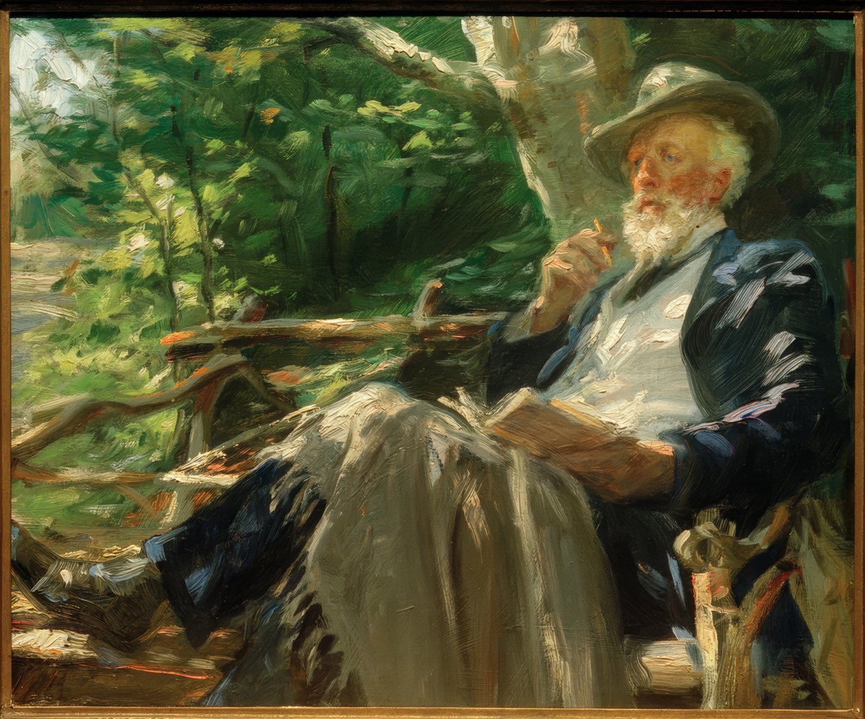 Portrait du poète Holger Drachmann dans la forêt de Skagen - Peder Severin Krøyer