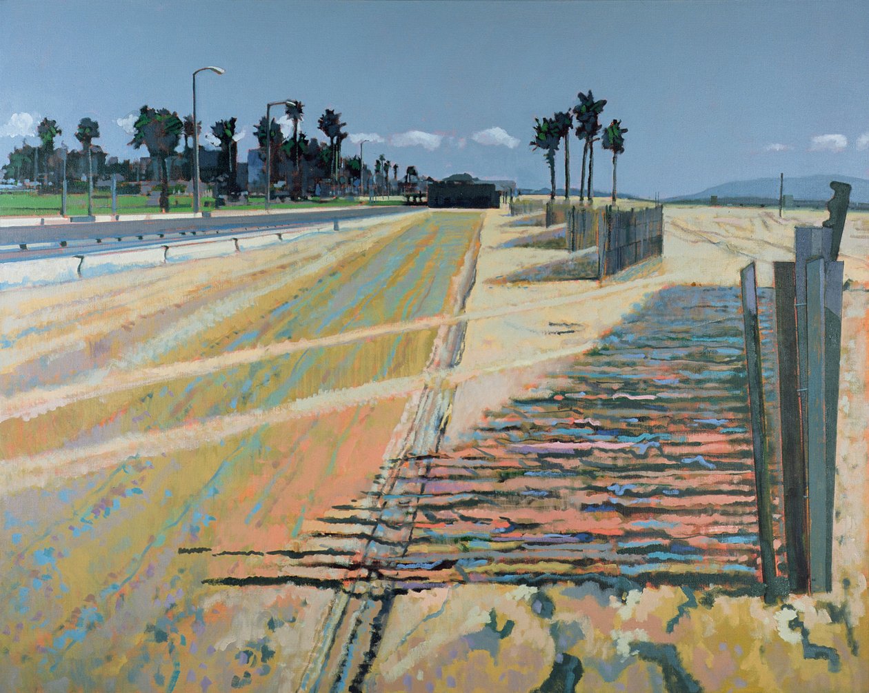 Clôture sur la plage, Santa Monica, États-Unis, 2002 (huile sur lin) - Peter Wilson