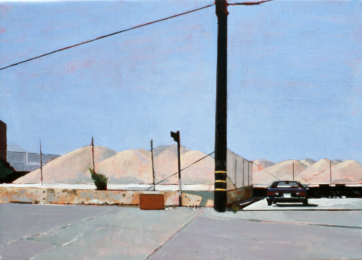 Gravel Piles Downtown LA, 2007 (huile sur toile) - Peter Wilson