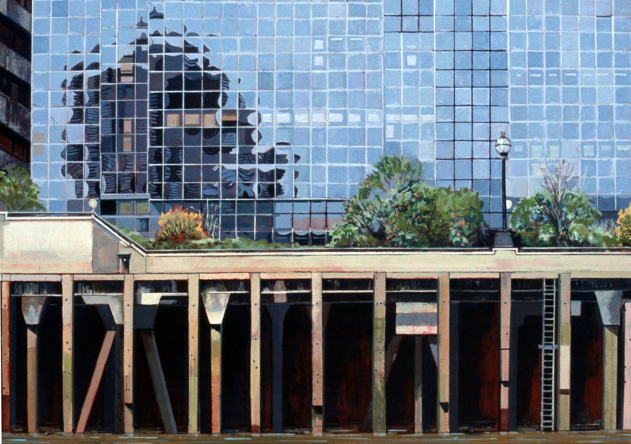 Près du pont de Londres, 2006 (huile sur toile) - Peter Wilson