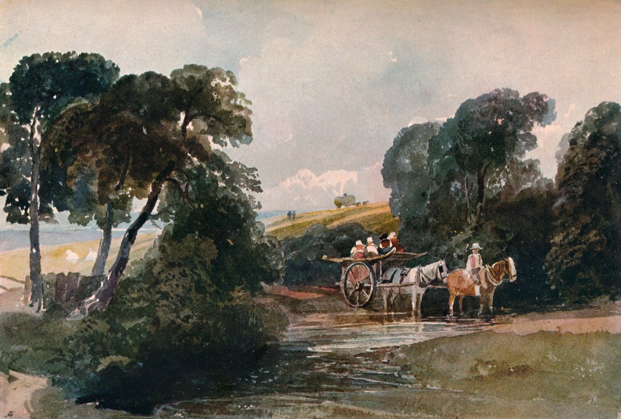 Charrette de foin traversant un ruisseau, vers 1824 - Peter de Wint