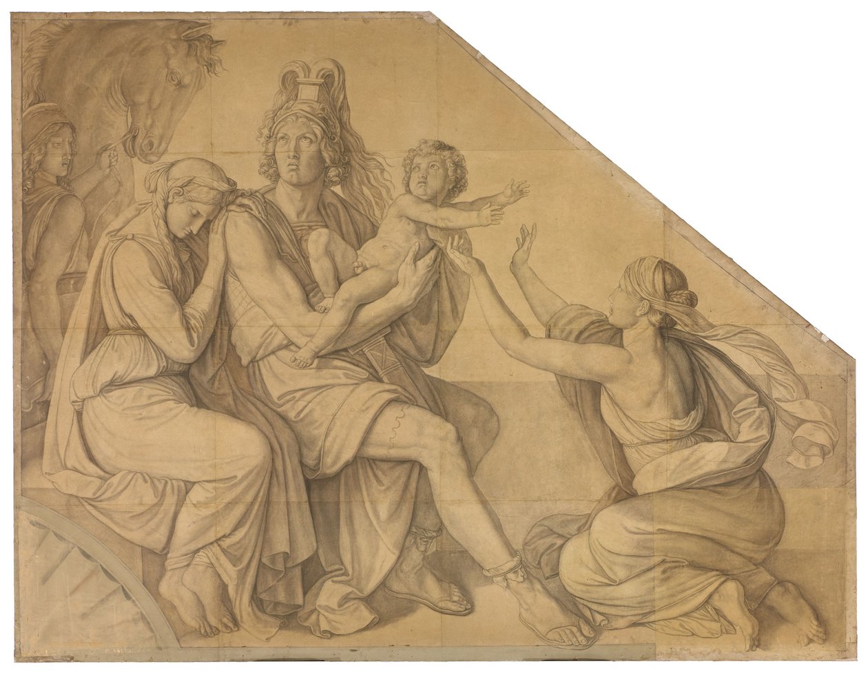 Der Abschied Hektors von Andromache. Karton zu den Deckenbildern der Münchner Glyptothek - Peter von Cornelius