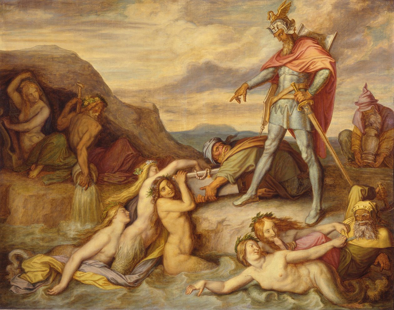 Hagen engloutit le trésor des Nibelungen - Peter von Cornelius
