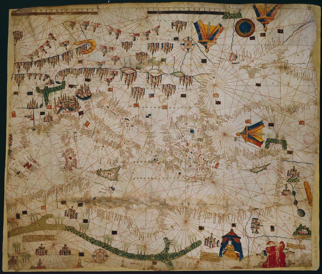 Carte marine de la mer Méditerranée et de la mer Noire - Petrus Roselli