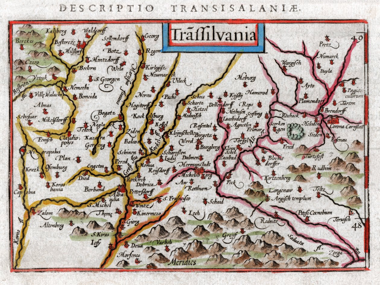Carte de Transylvanie 1616 - Petrus Bertius