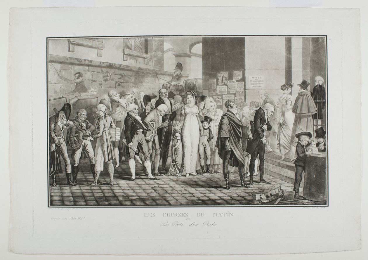 Les courses du matin, ou la porte du riche - Philibert-Louis Debucourt