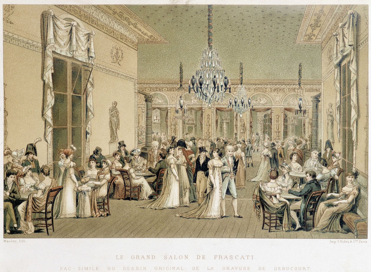 Le Grand Salon du café Frascati à Paris. Lithographie de Philibert-Louis Debucourt (1755-1832) - Philibert Louis Debucourt