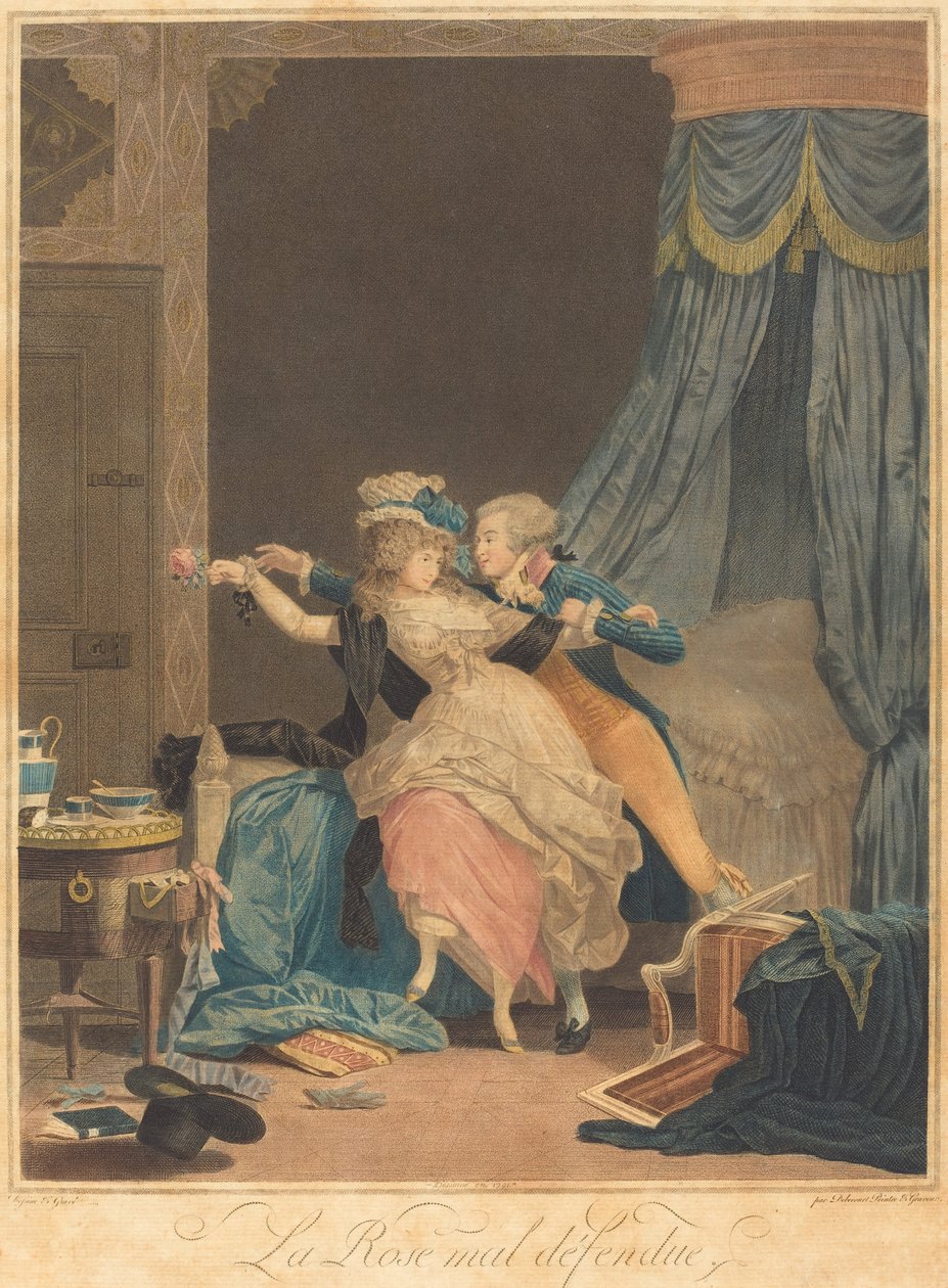 La Rose mal défendue - Philibert Louis Debucourt