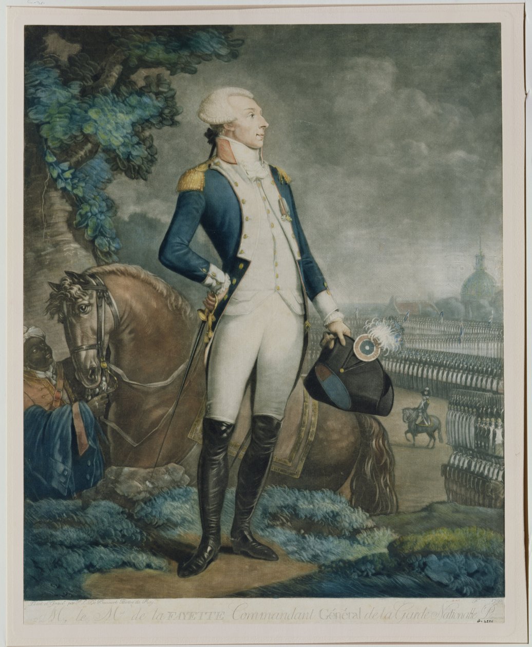 Portrait du Marquis de La Fayette (1757-1834) commandant de la Garde nationale, 1790 - Philibert Louis Debucourt