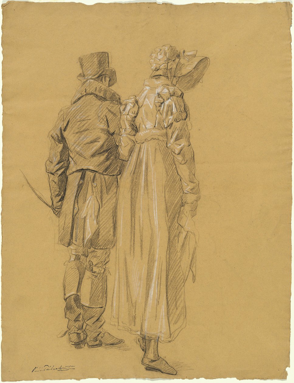 Un couple à la mode vu de dos - Philibert d