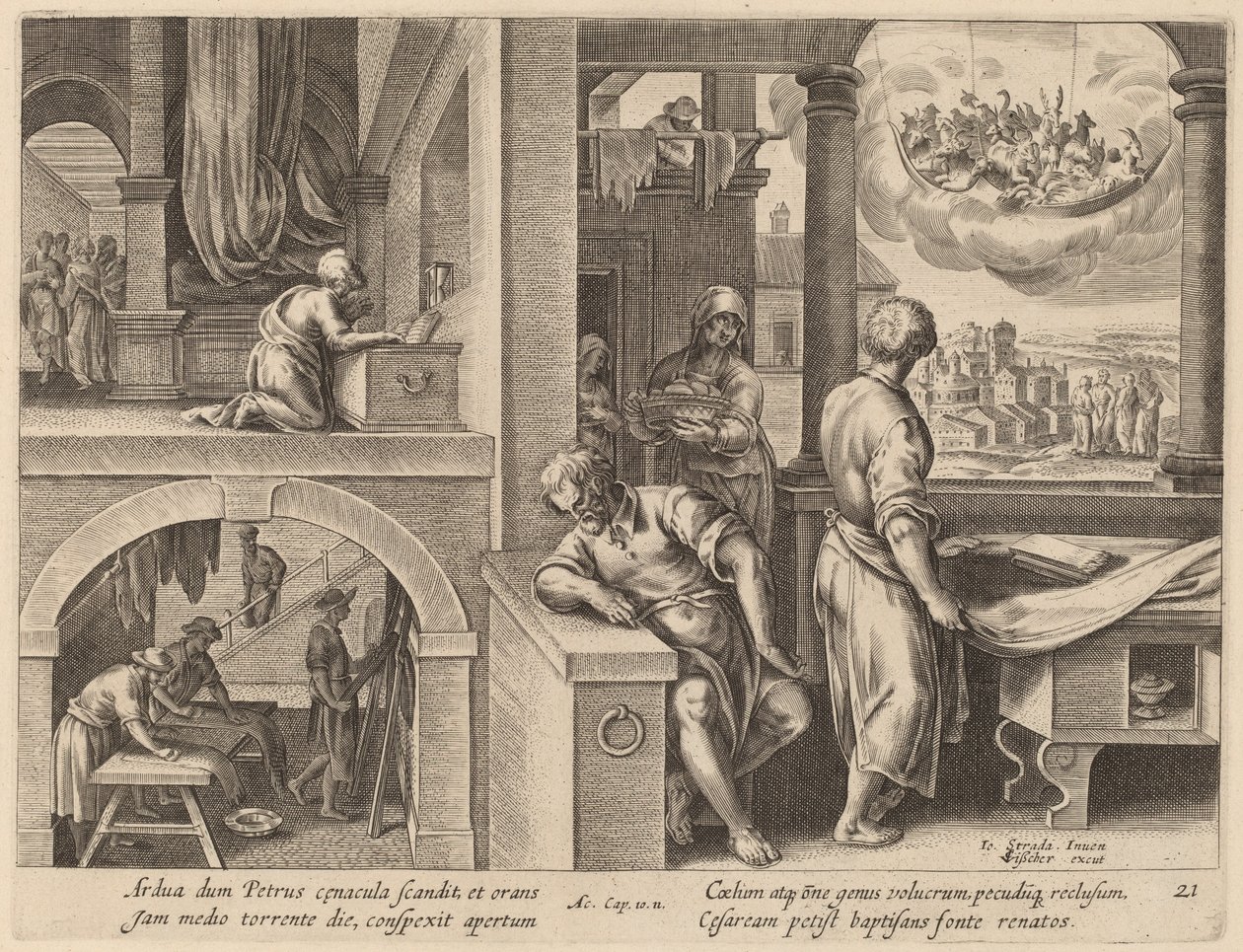 La vision de Saint Pierre - Philip Galle after Jan van der Straet