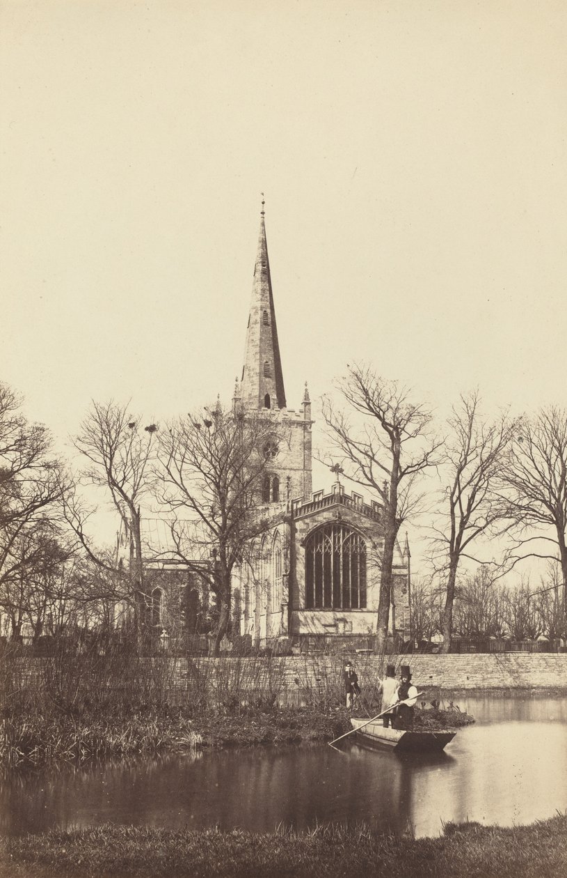 Église depuis une rive, années 1850 - Philip Henry Delamotte