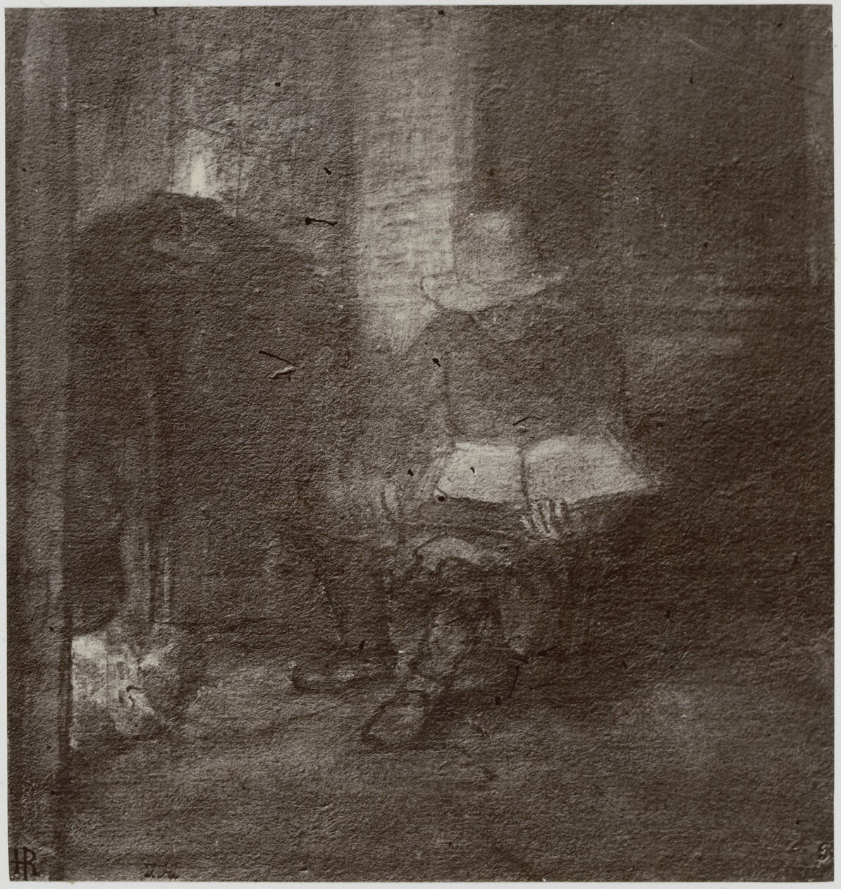 Rembrandt, Un vieil homme lisant - Philip Henry Delamotte