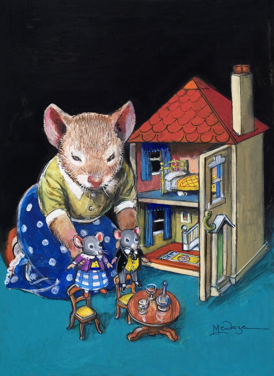 La souris de la ville et la souris de la campagne (gouache sur papier) - Philip Mendoza