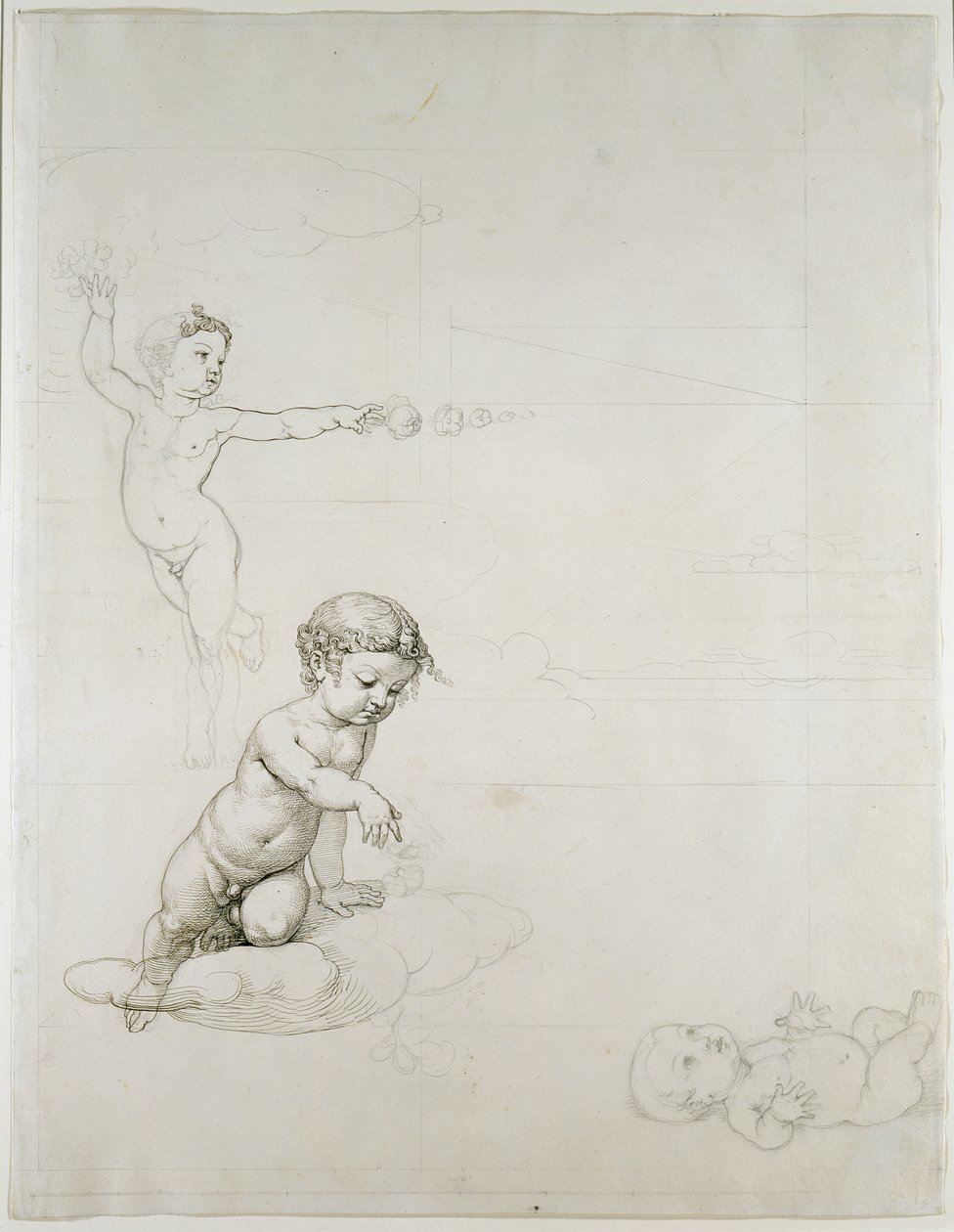 Les deux génies des roses et le bébé dans le champ, 1807-08 - Philipp Otto Runge