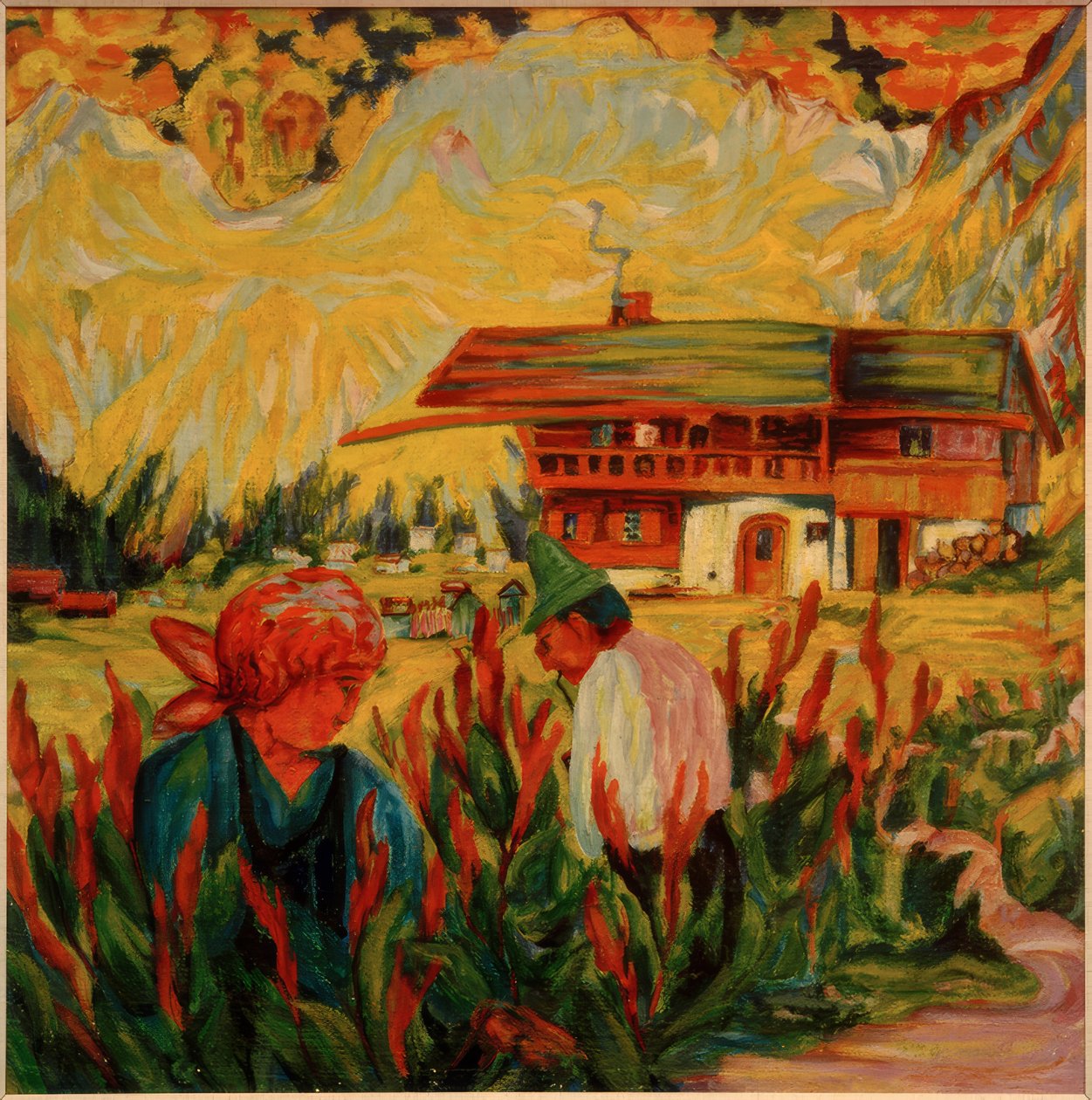 Couple de paysans dans le jardin - Philipp Bauknecht