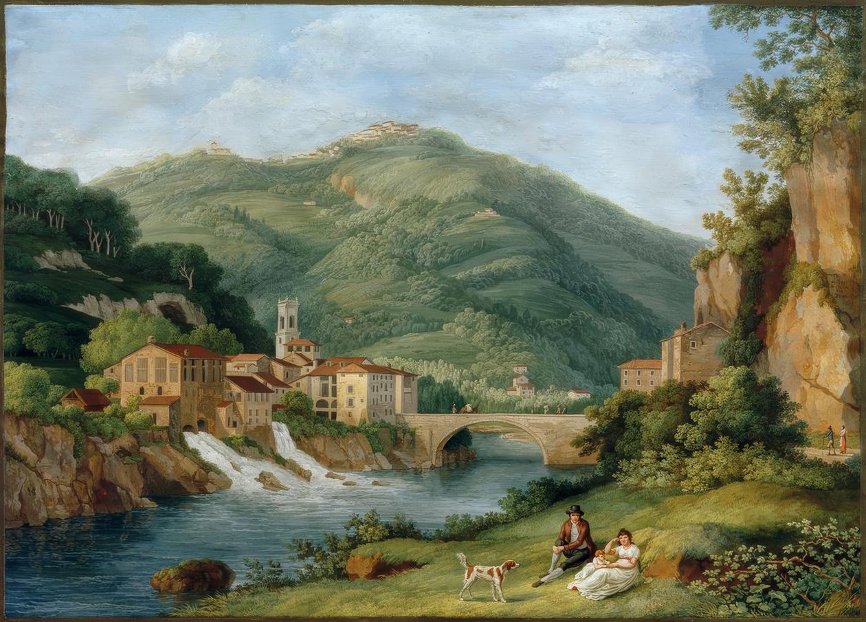Hackert, pont près de Serraglio sur la Lima à Bagni di Lucca - Philipp Hackert