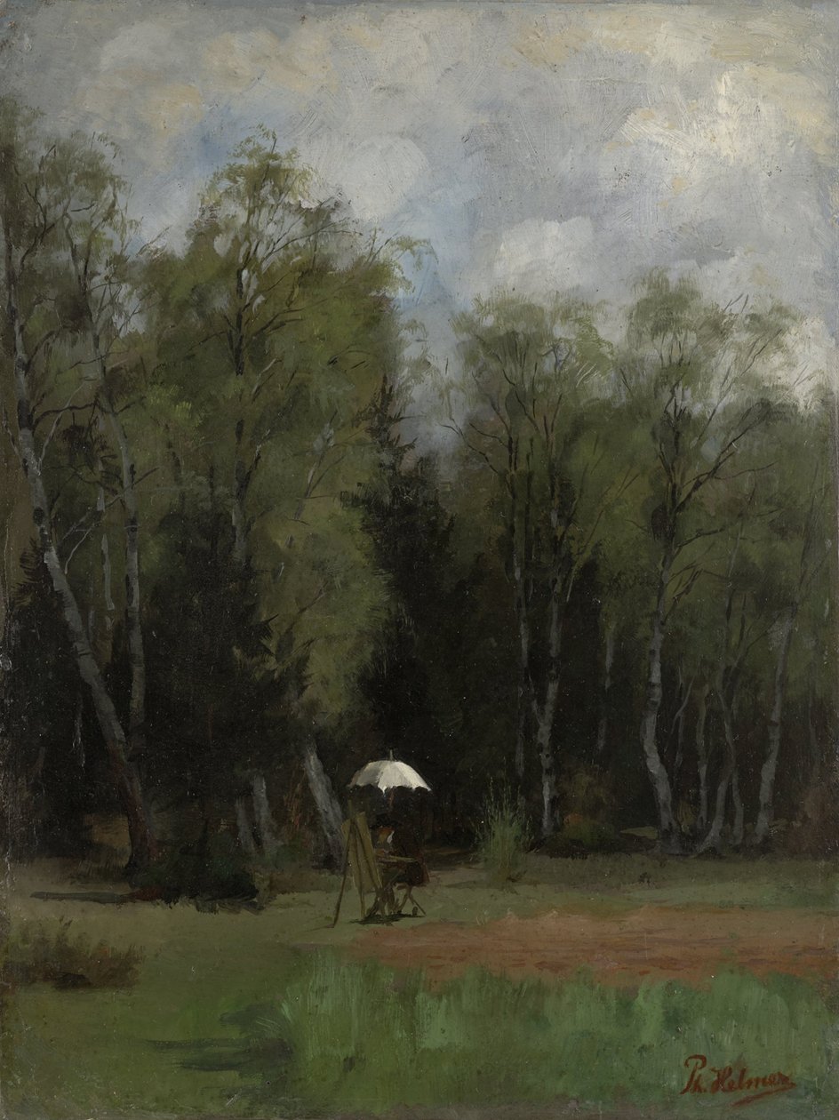 Peintre au bord de la forêt - Philipp Helmer