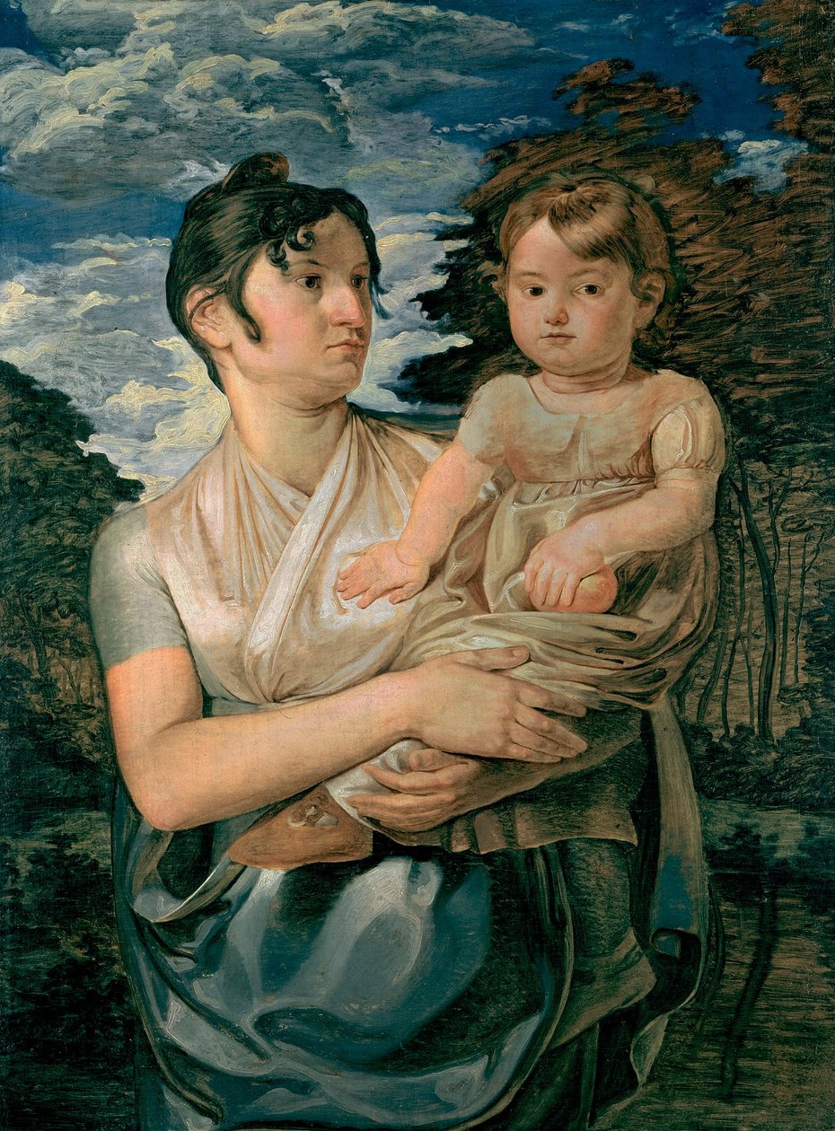 Pauline Runge avec son fils de deux ans / L