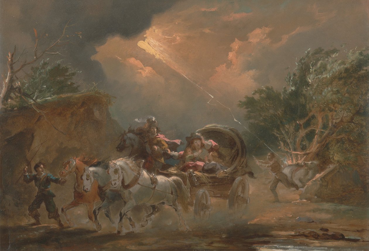Coche dans un orage - Philippe-Jacques de Loutherbourg