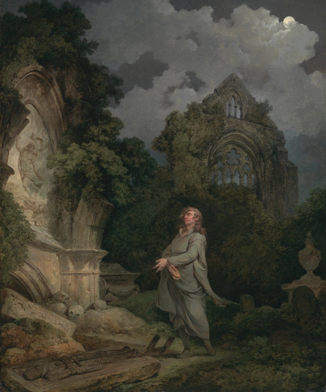 Un philosophe dans un cimetière au clair de lune - Philippe Jacques de Loutherbourg