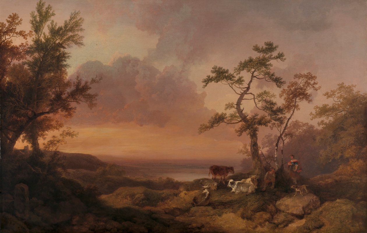 Paysage avec bétail et paysan - Philippe Jacques de Loutherbourg