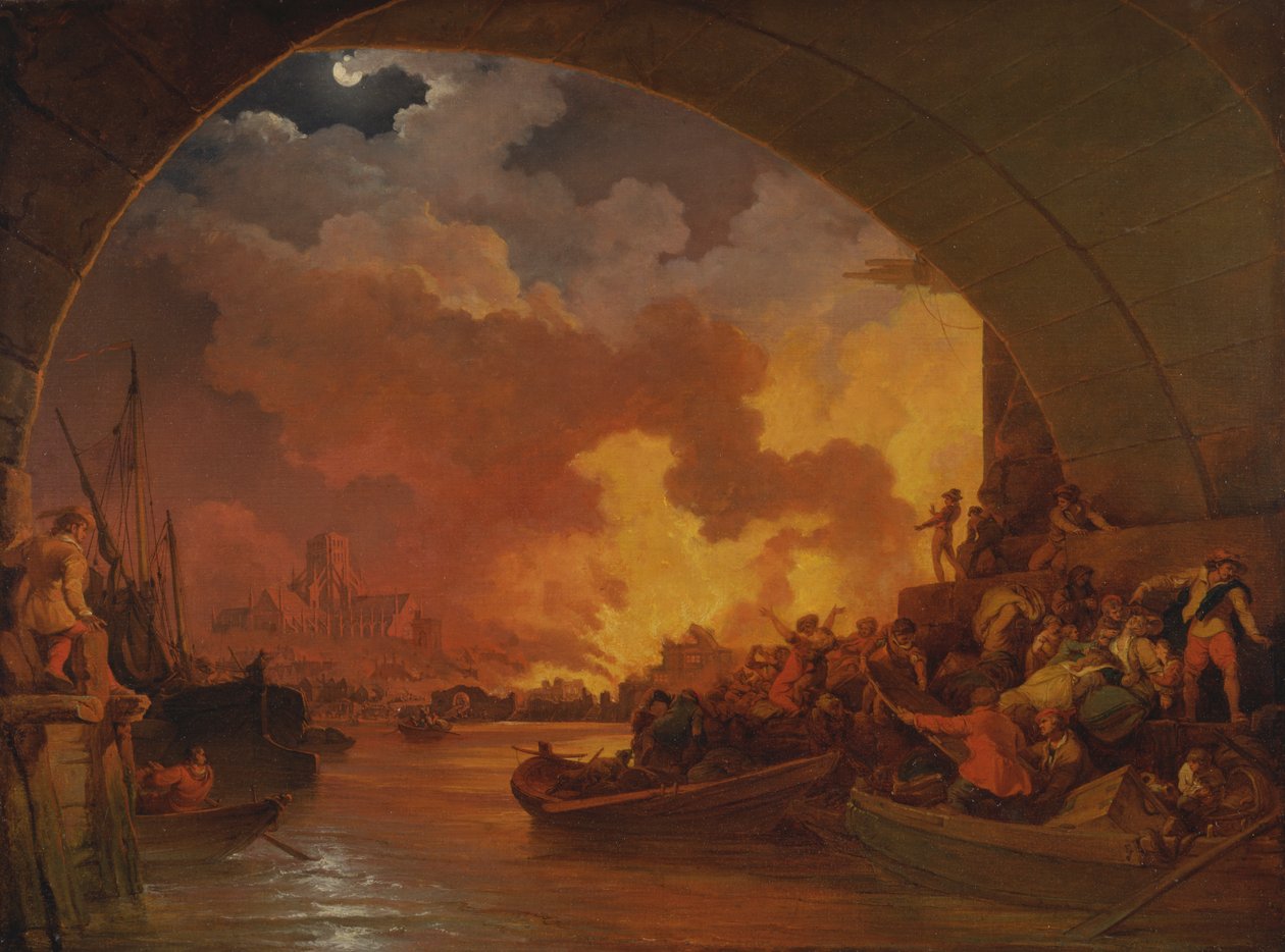 Le grand incendie de Londres - Philippe Jacques de Loutherbourg