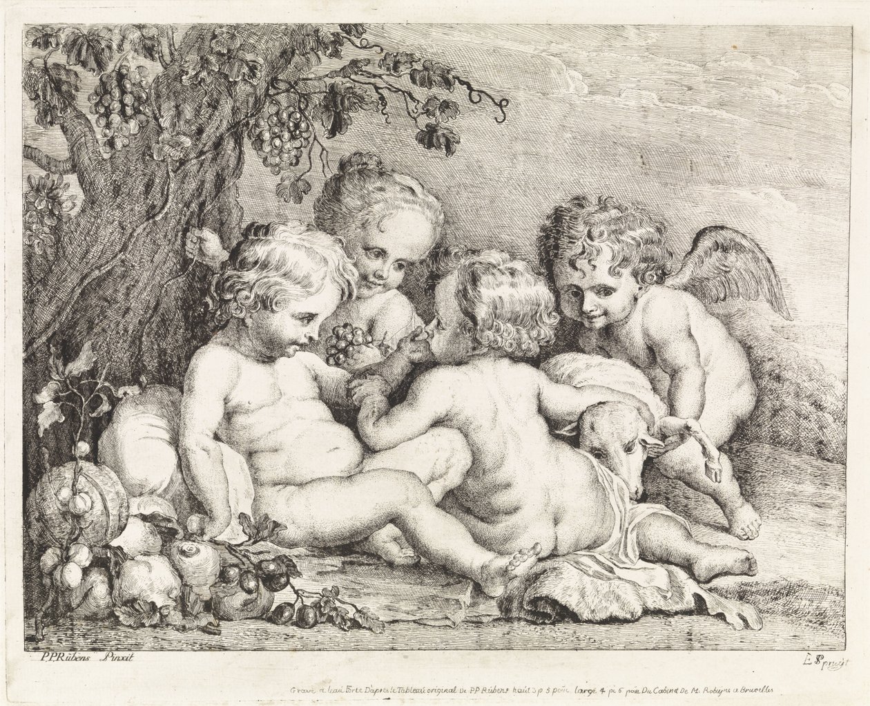 Christ, Jean-Baptiste et deux putti - Philippe Lambert Joseph Spruyt