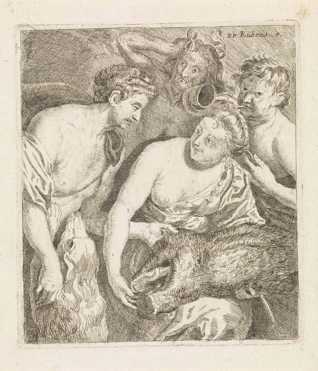 Méléagre donne la tête du sanglier de Calydon à Atalante - Philippe Lambert Joseph Spruyt