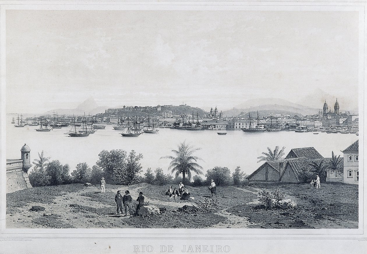 Neuf vues panoramiques de Rio de Janeiro: Da Ilha das Cobras - Philippe and Ciceri Eugene Benoist