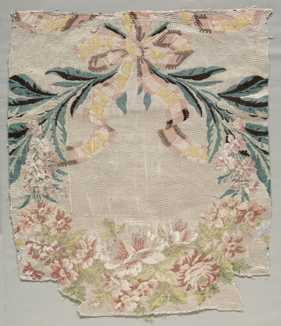 Fragment de soie, partie du panneau appelé Le panier fleuri, 1770 - Philippe de Lasalle