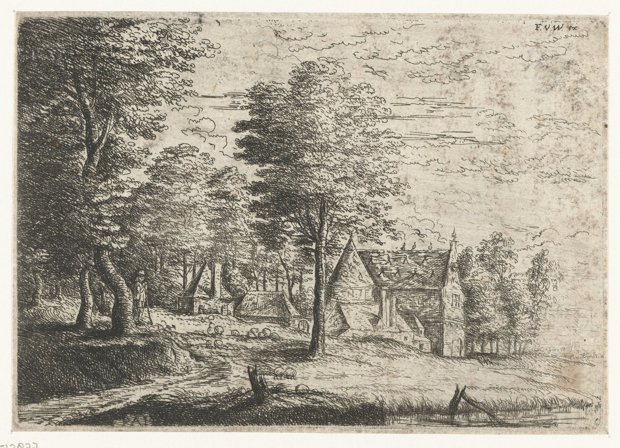 Paysage avec berger et son troupeau - Philips Augustijn Immenraet