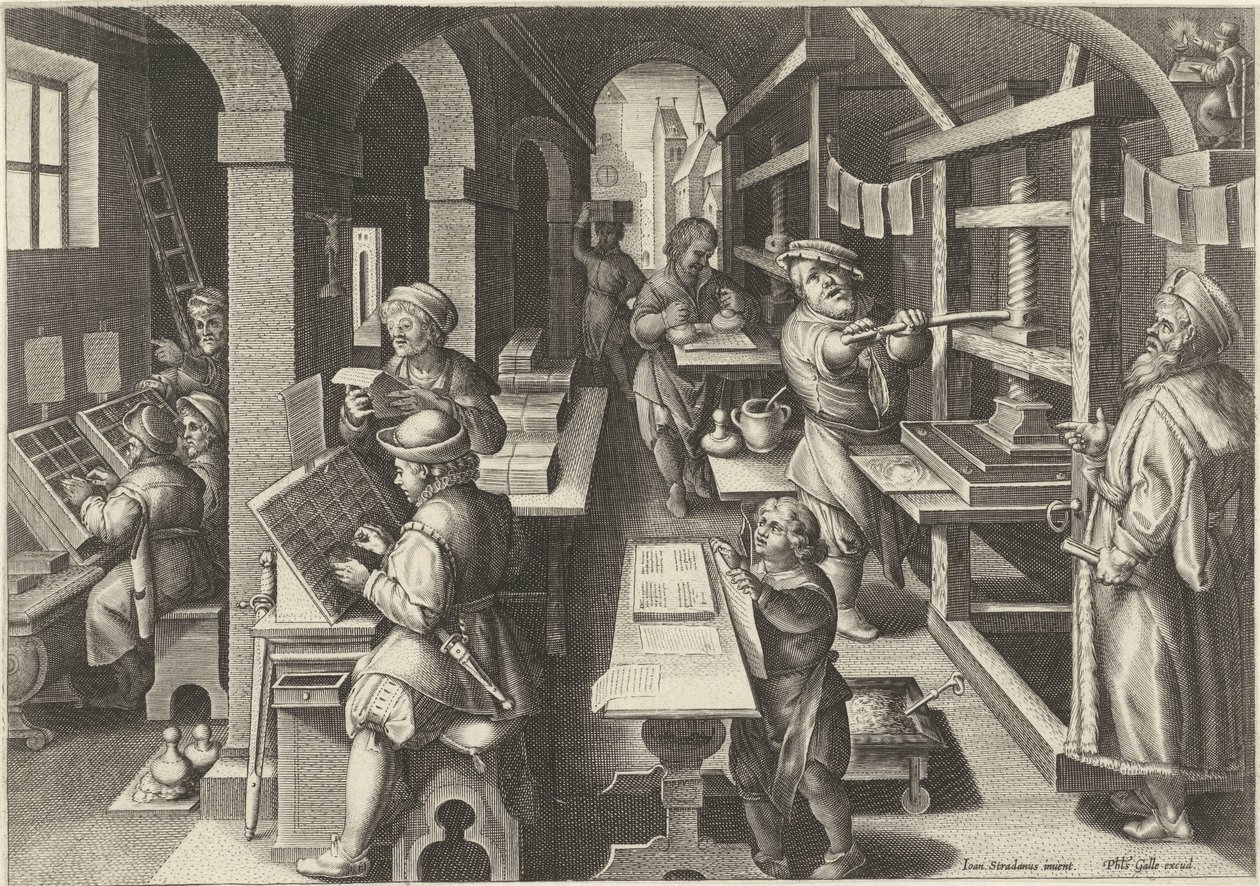 Imprimerie (Nouvelles inventions et découvertes) - Philips Galle (attributed to workshop of)