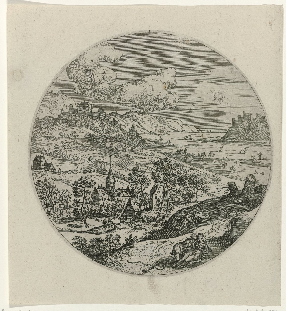 Procris meurt dans les bras de Céphale - Philips Galle (attributed to workshop of)