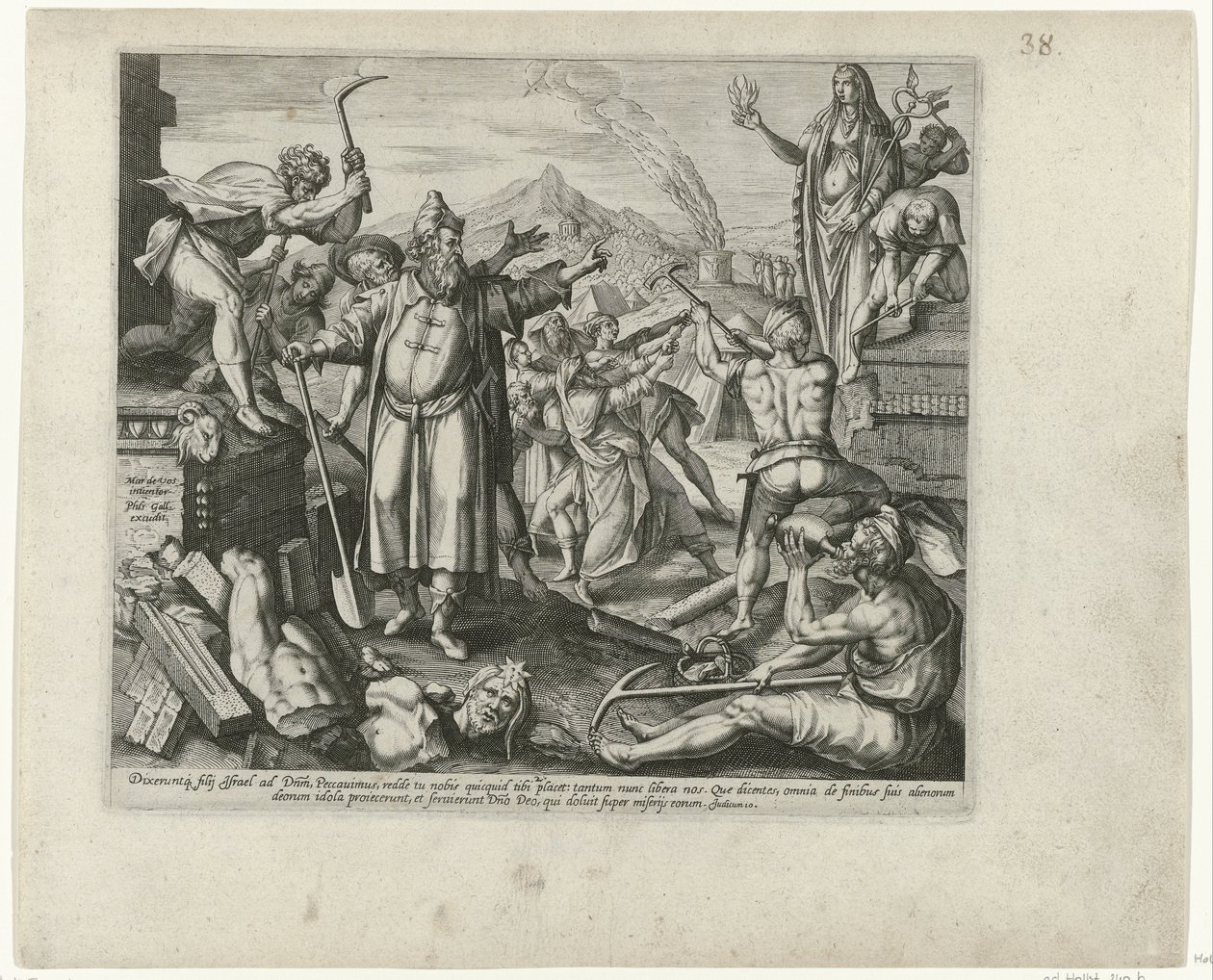 Destruction des idoles de Baal - Philips Galle (attributed to workshop of)