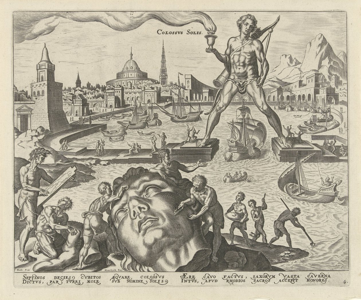 Colosse de Rhodes (Colossvs Solis, De acht wereldwonderen) - Philips Galle