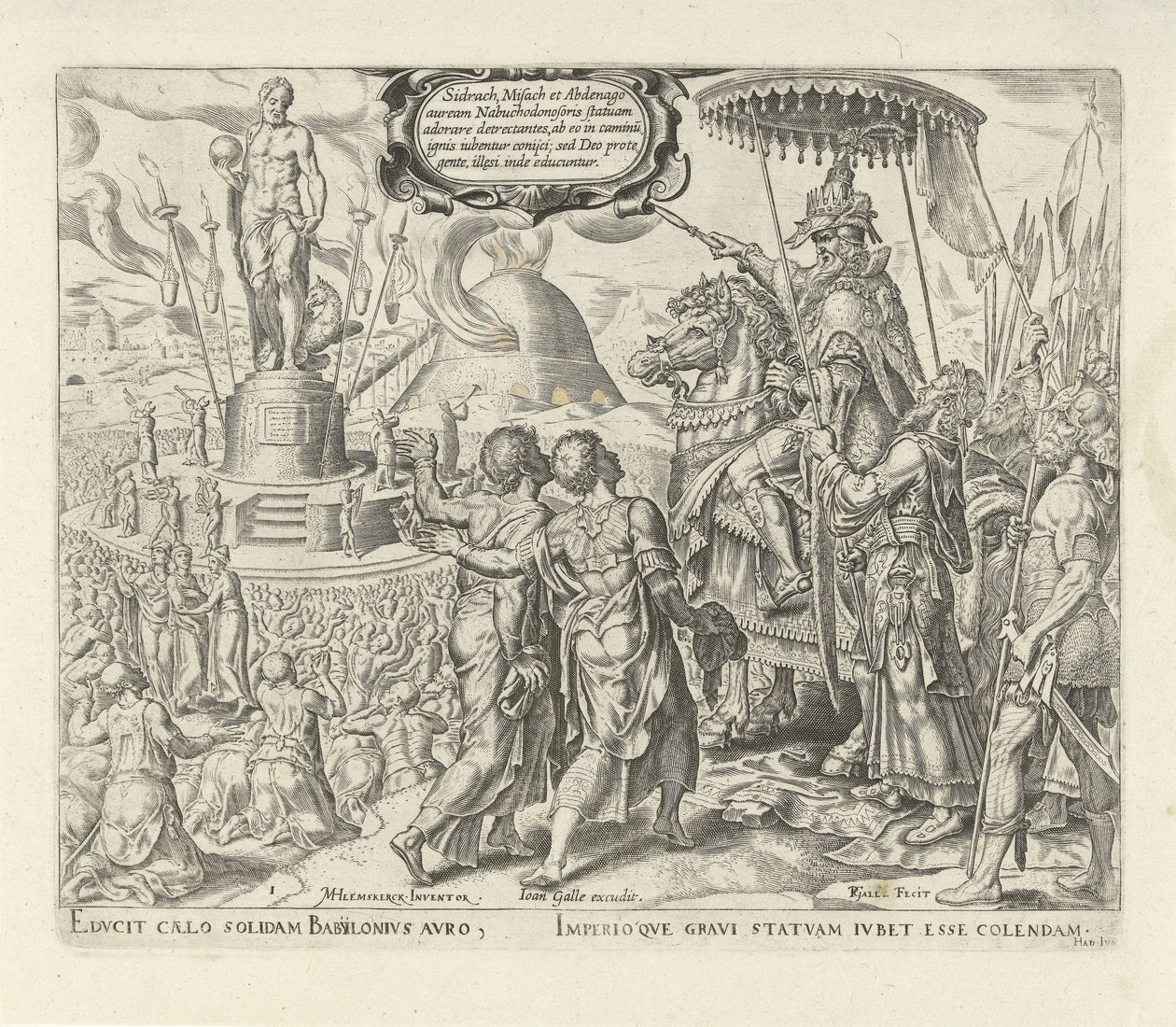 Nabuchodonosor accuse Shadrach, Meshach et Abednego Histoire de Shadrach, Meshach et Abednego (titre de la série) - Philips Galle