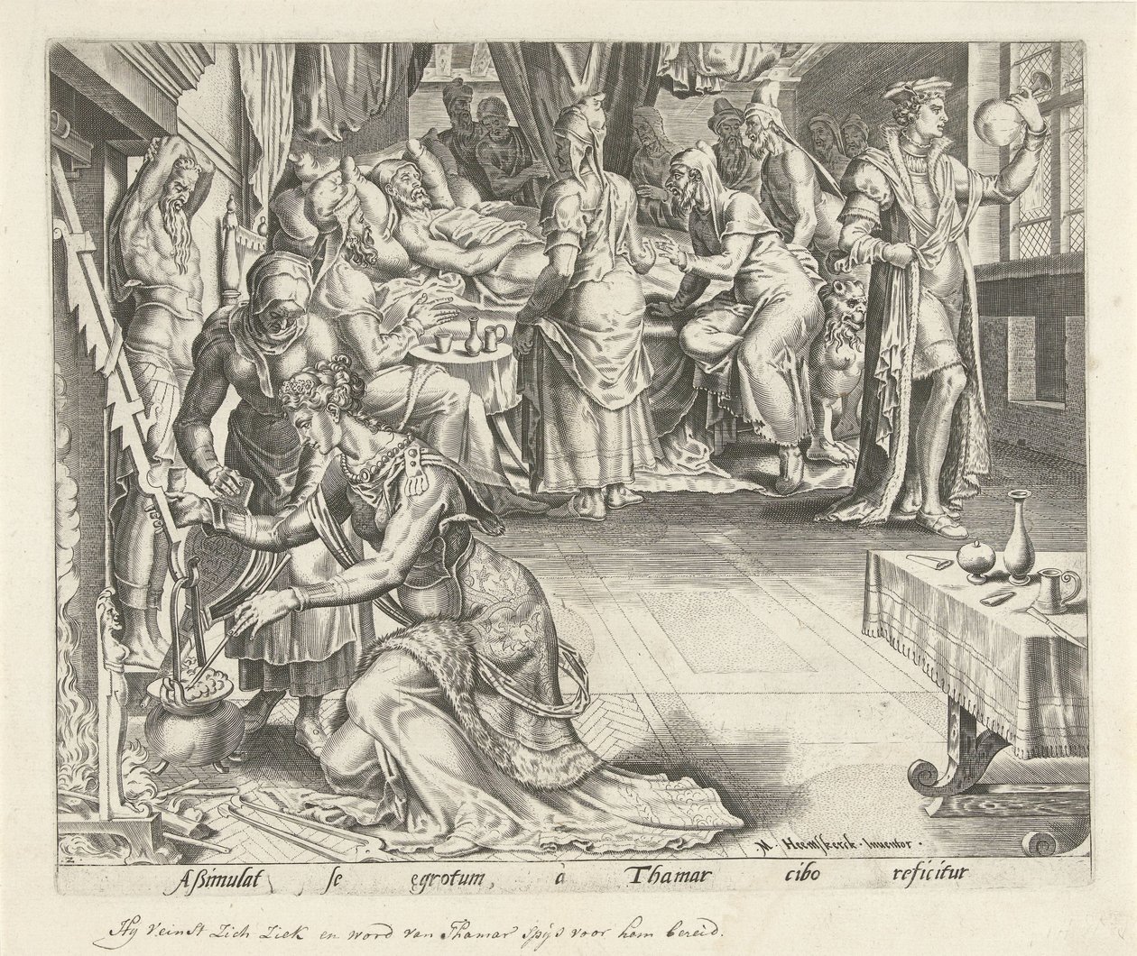 Tamar cuisine pour Amnon (Histoire de Tamar et Amnon) - Philips Galle