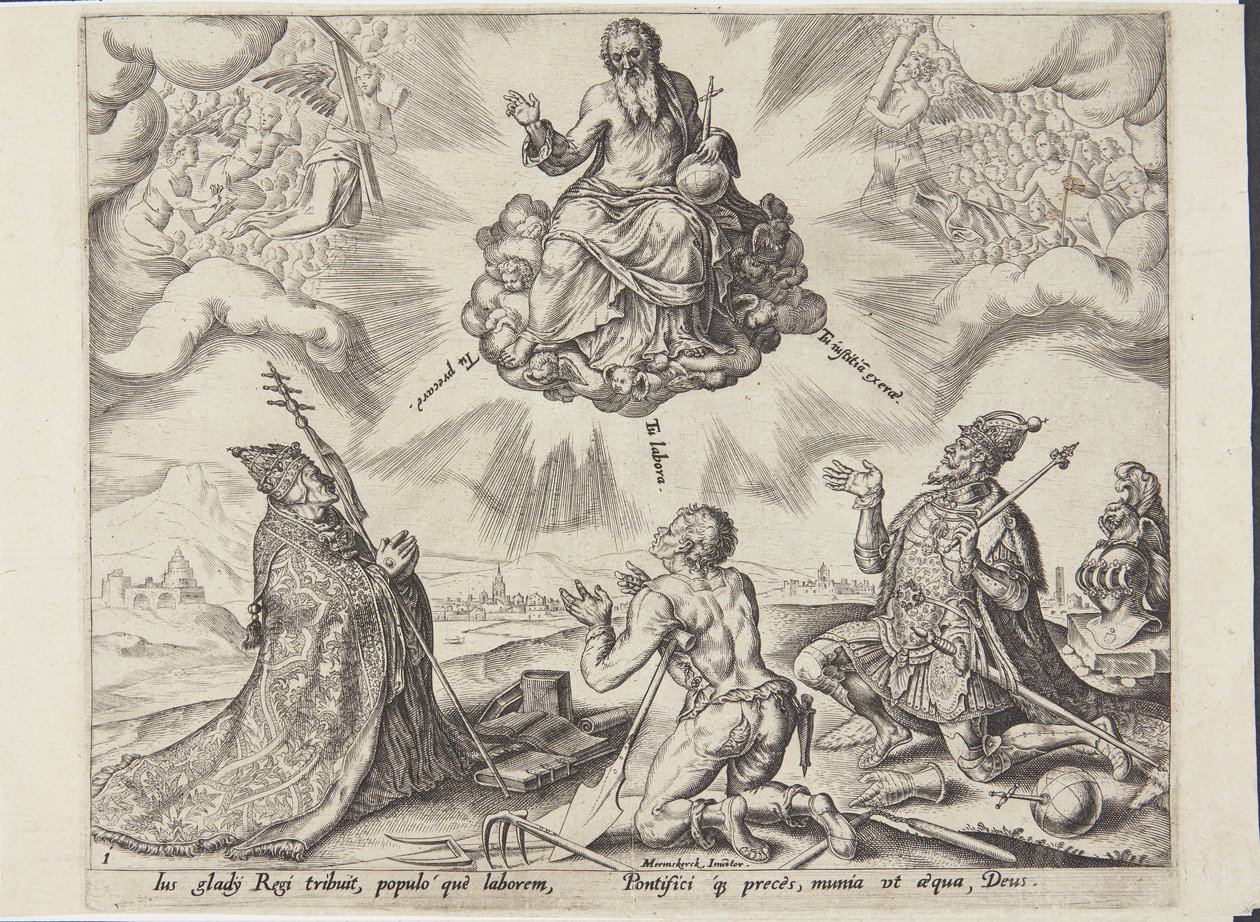 Le Seigneur assignant des devoirs aux trois états - Philips Galle