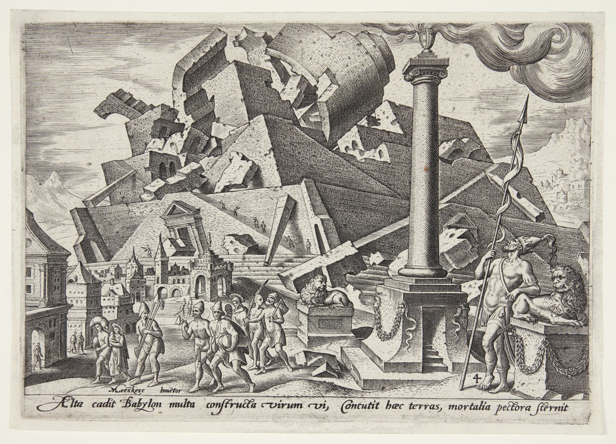 La destruction de la tour de Babel et la dispersion des peuples - Philips Galle