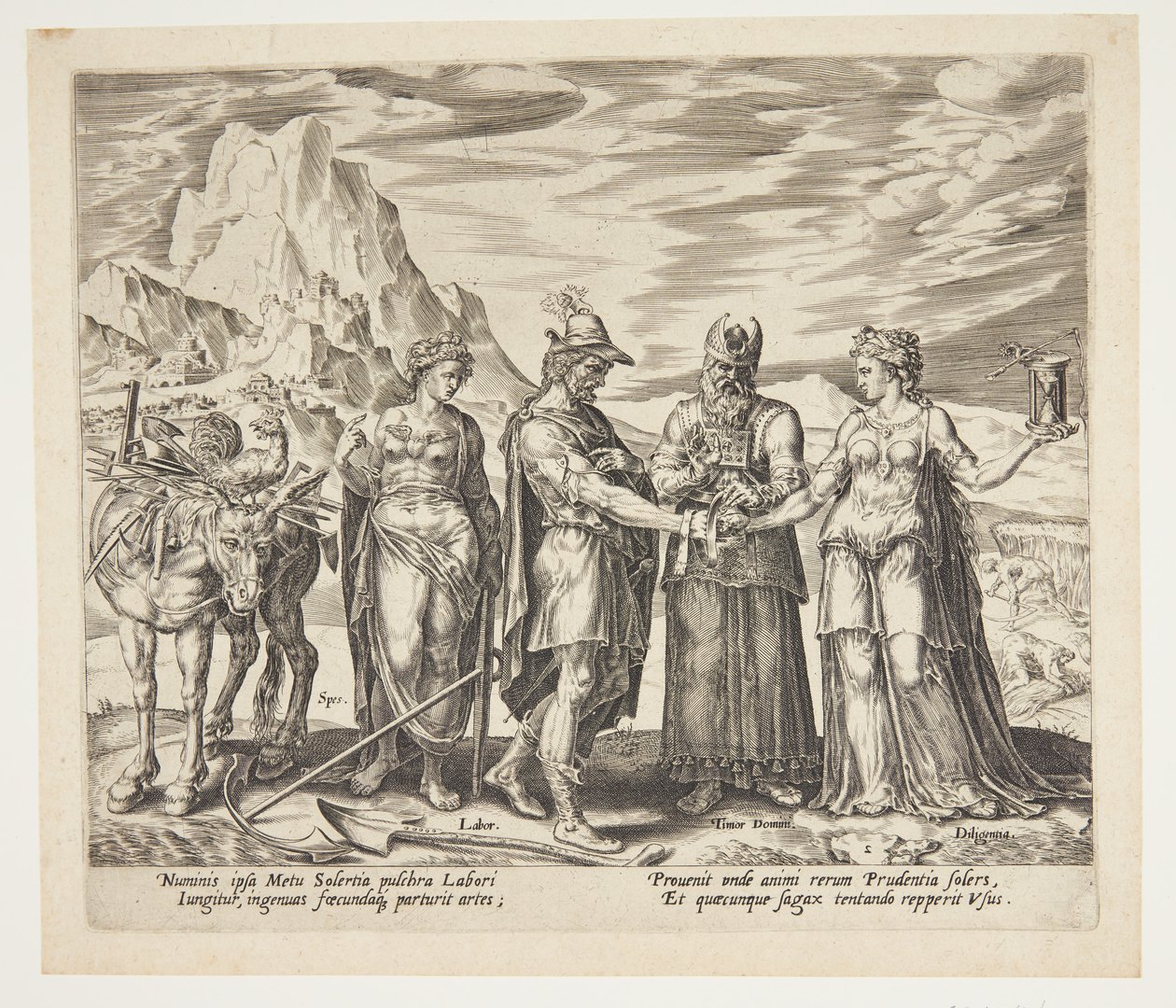 Le mariage du travail et de la diligence - Philips Galle