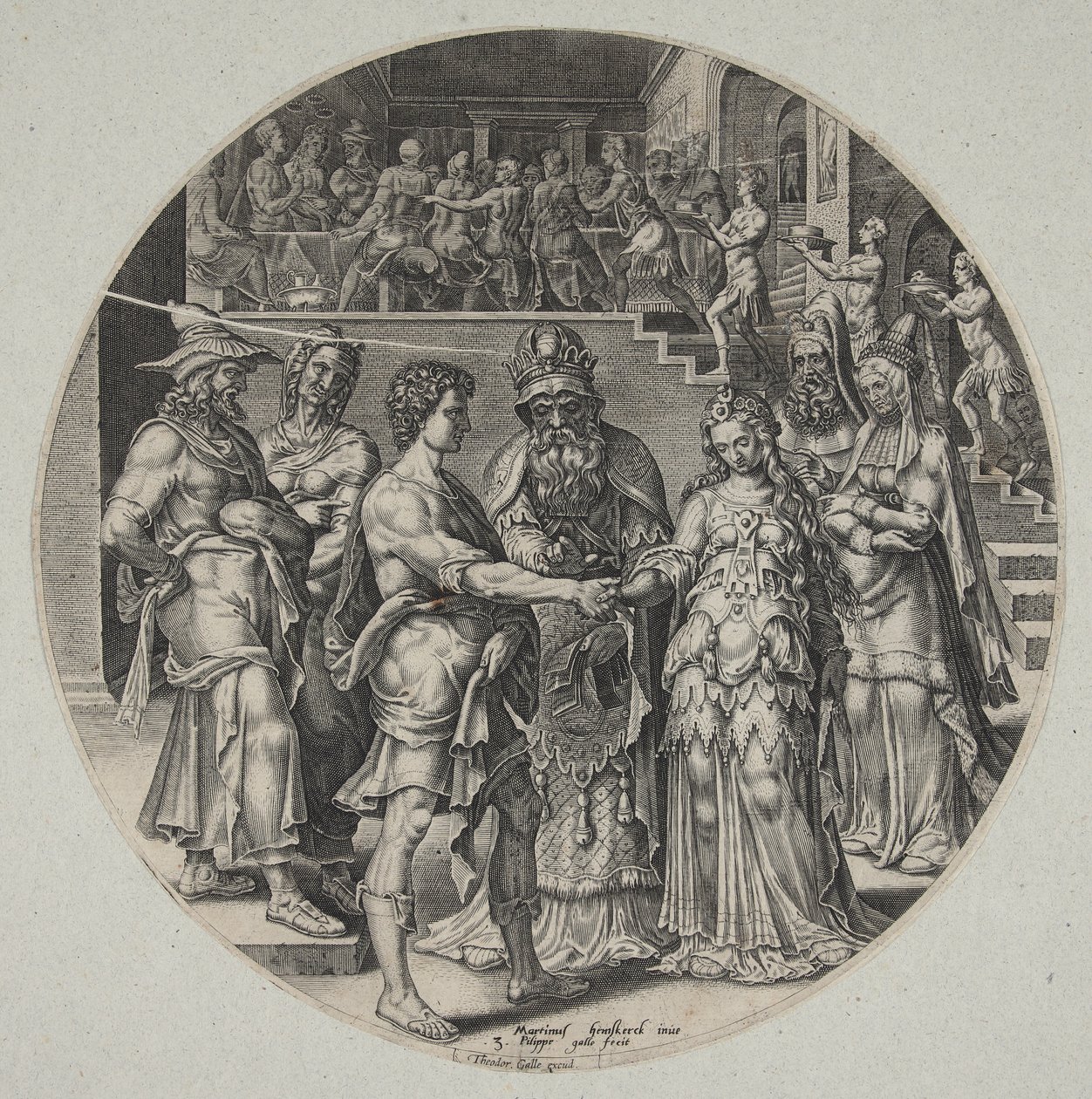 Le mariage de Samson et de la femme philistine - Philips Galle