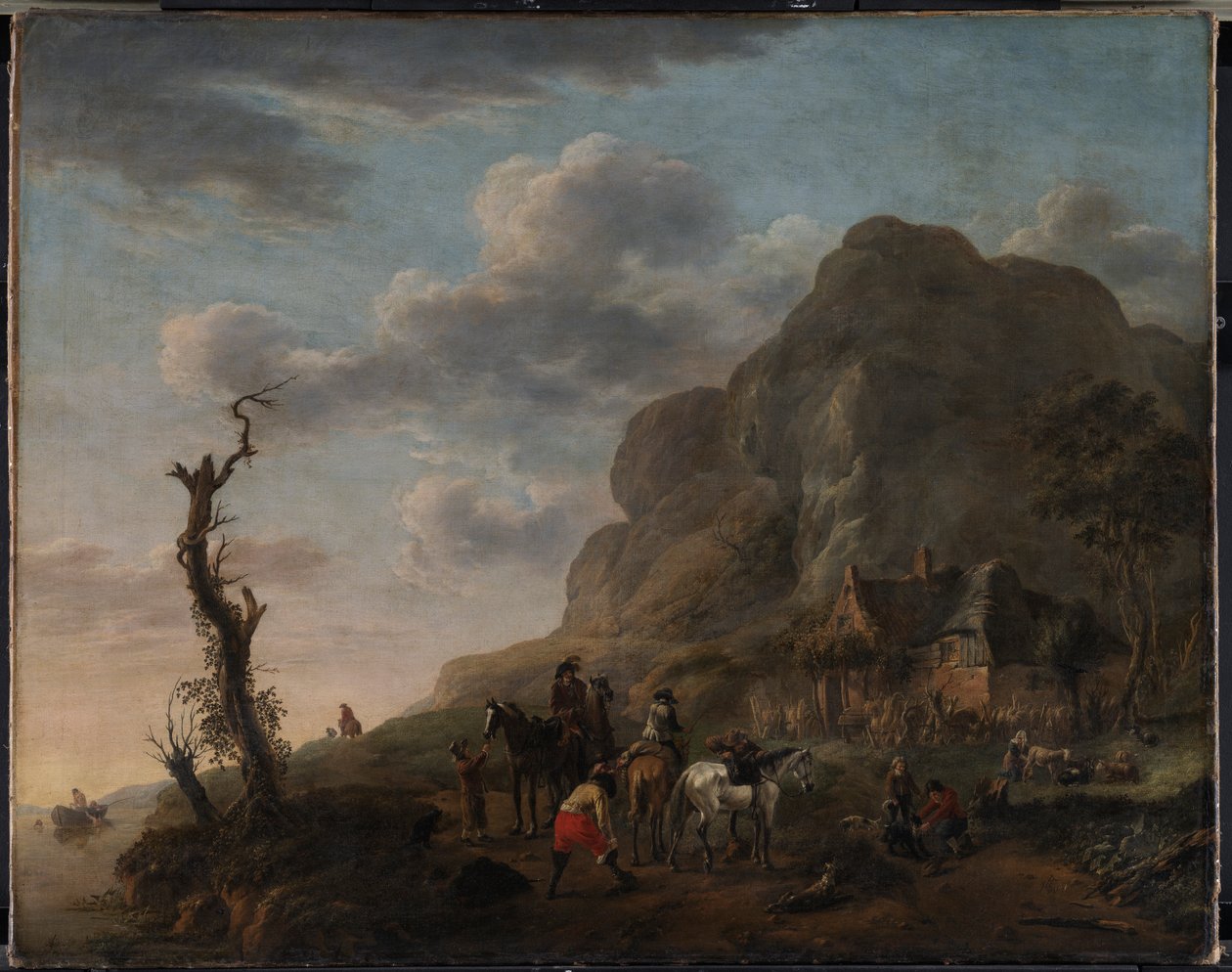 Paysage avec des cavaliers au repos - Philips Wouwerman