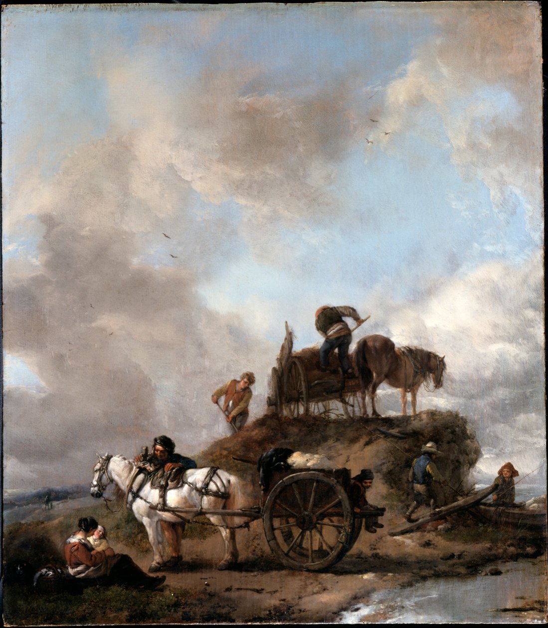 Paysans dans les champs : récolte du foin - Philips Wouwerman