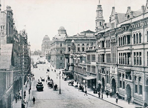 Bridge Street, Sydney, vers 1900, de 